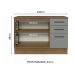 Balcão Multiuso 120cm 2 Portas 3 Gavetas Rustic/Cinza Agata Madesa