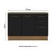 Balcão Multiuso 120cm 2 Portas 3 Gavetas Rustic/Preto Agata Madesa