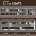Balcão Multiuso 80cm 2 Portas Branco/Preto Agata Madesa