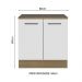 Balcão Multiuso 80cm 2 Portas Rustic/Branco Agata Madesa