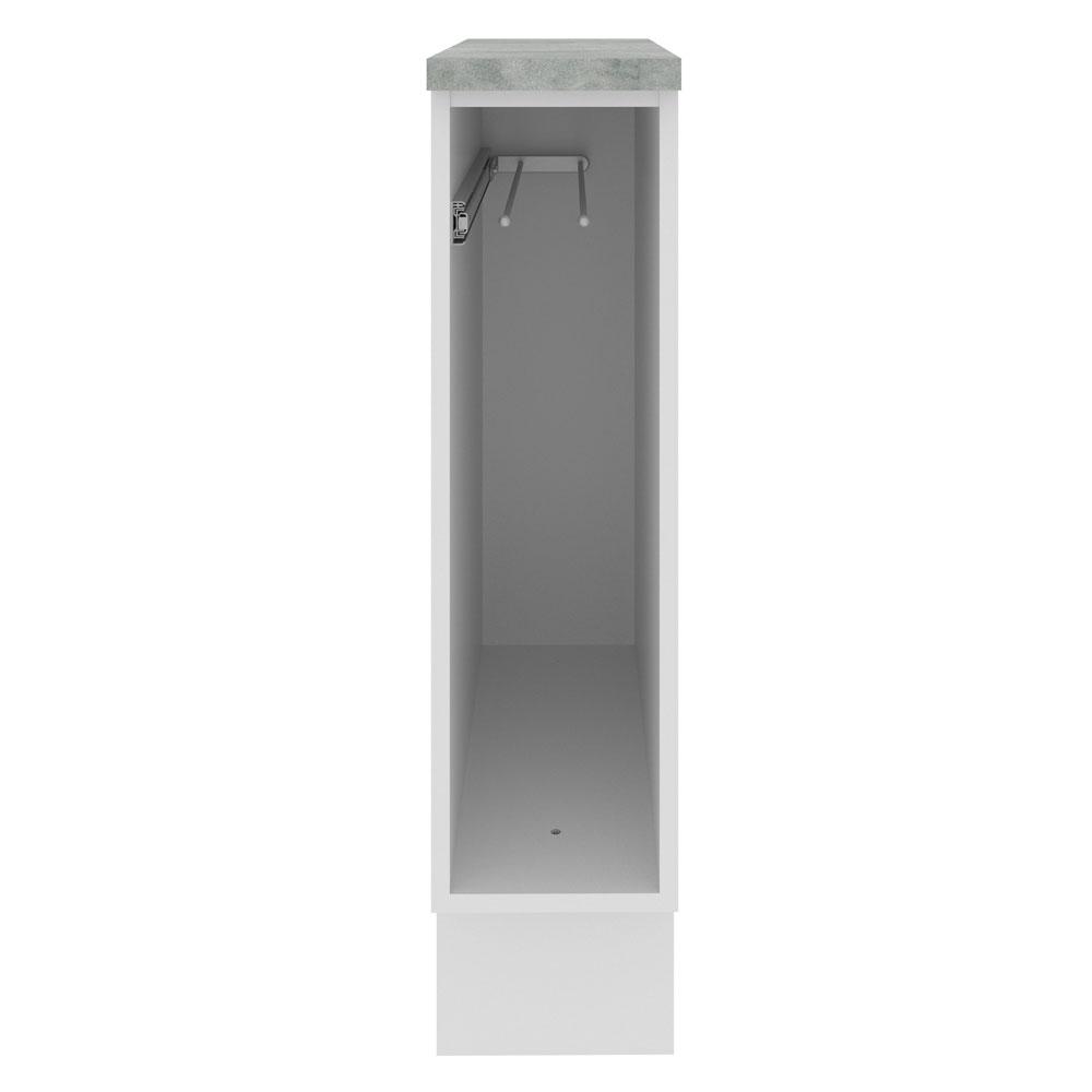 Balcão Porta-Pano 20 x 60 cm para Cozinhas Madesa Lux, Glamy, Agata (Com Tampo) - Branco