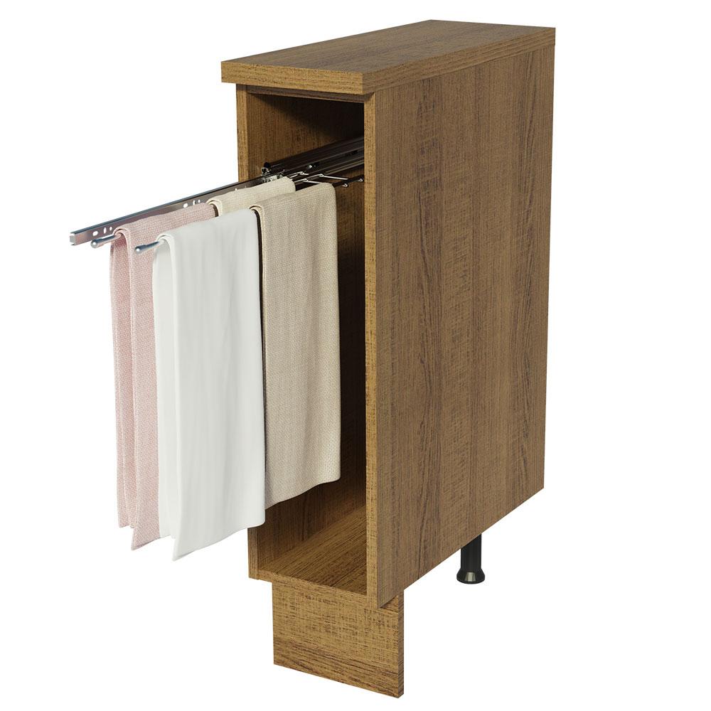 Balcão Porta-Pano Madesa para Cozinhas Glamy, Agata e Stella 20 cm (Com Tampo) - Rustic