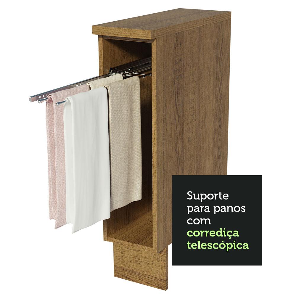 Balcão Porta-Pano Madesa para Cozinhas Glamy, Agata e Stella 20 cm (Com Tampo) - Rustic