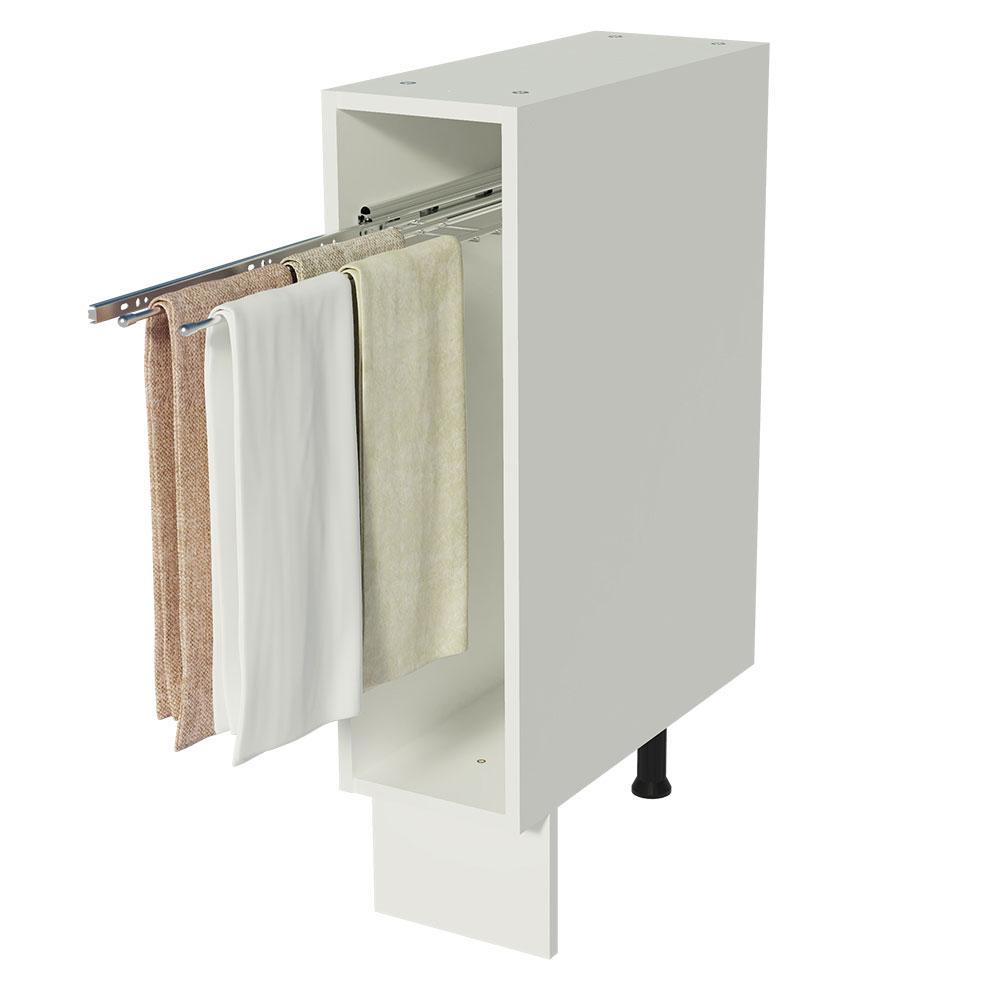 Balcão Porta-Pano Madesa para Cozinhas Lux, Glamy e Stella 20 x 60 cm (Sem Tampo) - Branco