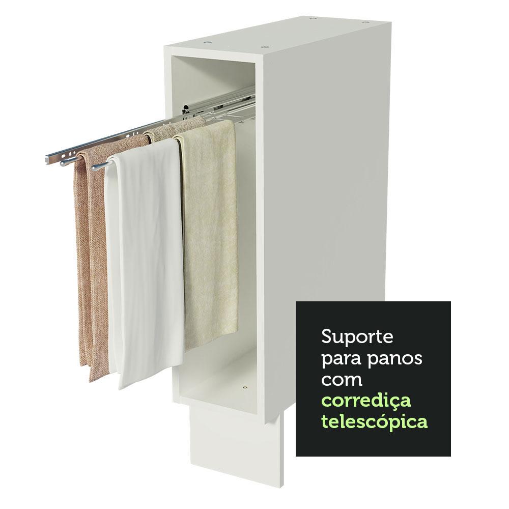 Balcão Porta-Pano Madesa para Cozinhas Lux, Glamy e Stella 20 x 60 cm (Sem Tampo) - Branco