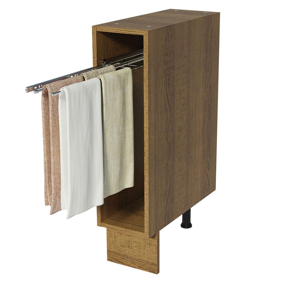 Balcão Porta-Pano Madesa para Cozinhas Lux, Glamy e Stella 20 x 60 cm (Sem Tampo) - Rustic
