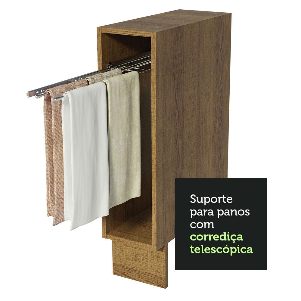 Balcão Porta-Pano Madesa para Cozinhas Lux, Glamy e Stella 20 x 60 cm (Sem Tampo) - Rustic
