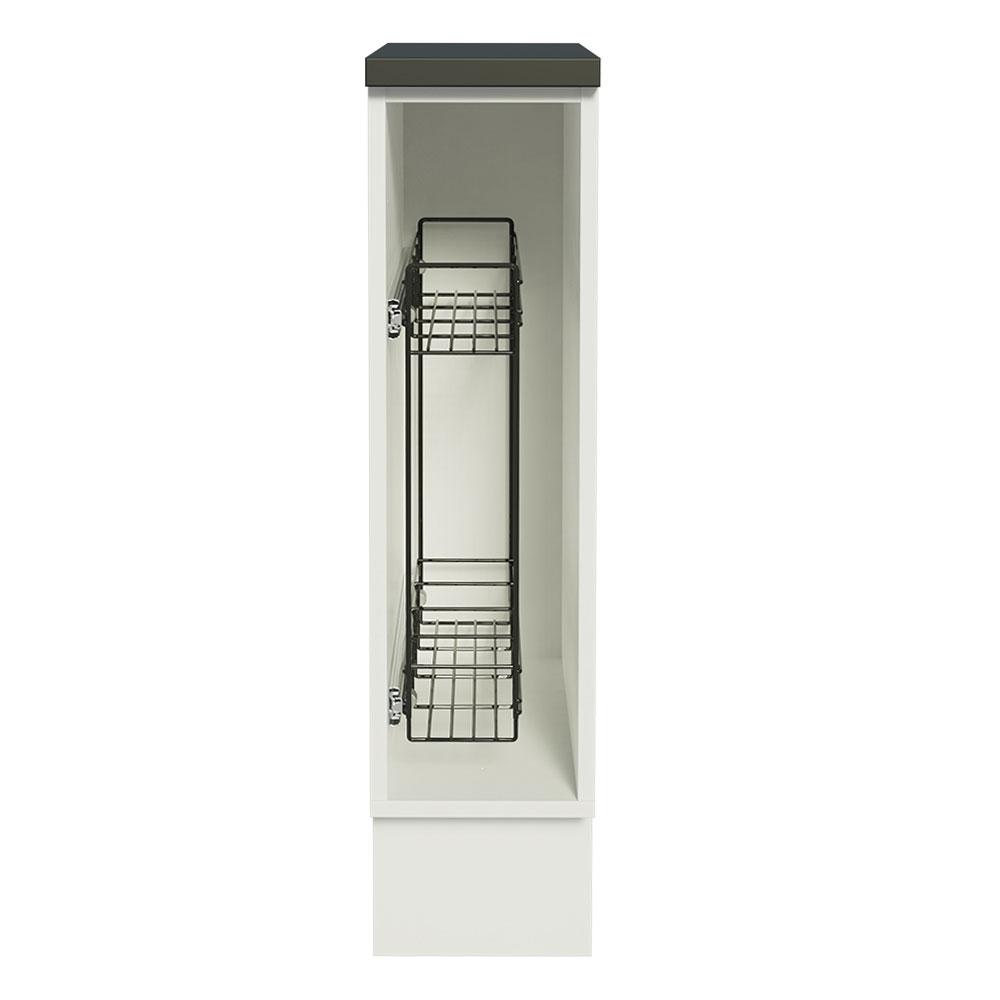 Balcão Porta-Temperos Armário de Cozinha 100% MDF 20 cm (Com Tampo) Branco Acordes Madesa