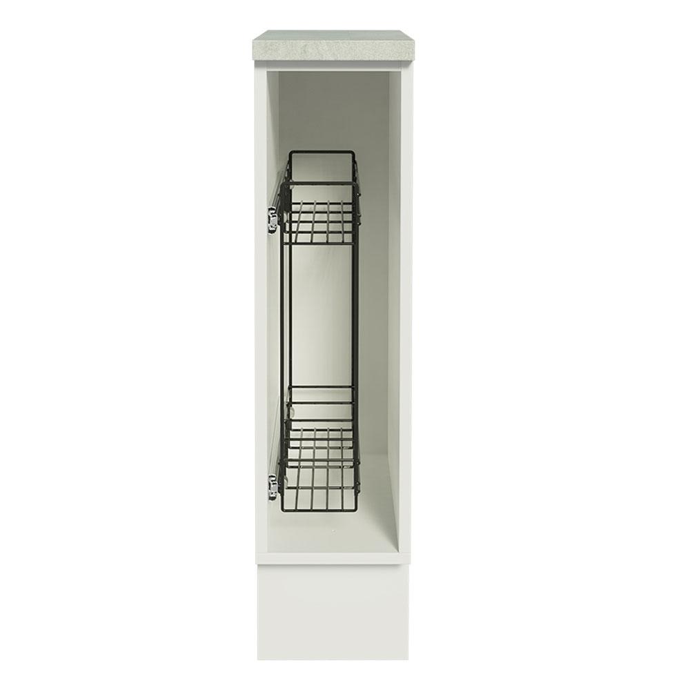 Balcão Porta-Temperos Madesa para Cozinha Glamy, Agata e Stella 20 cm (Com Tampo) - Branco