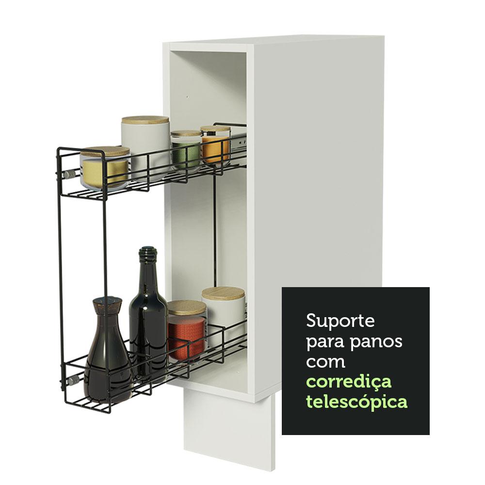 Balcão Porta-Temperos Madesa para Cozinha Lux, Glamy e Stella 20 x 60 cm (Sem Tampo) - Branco
