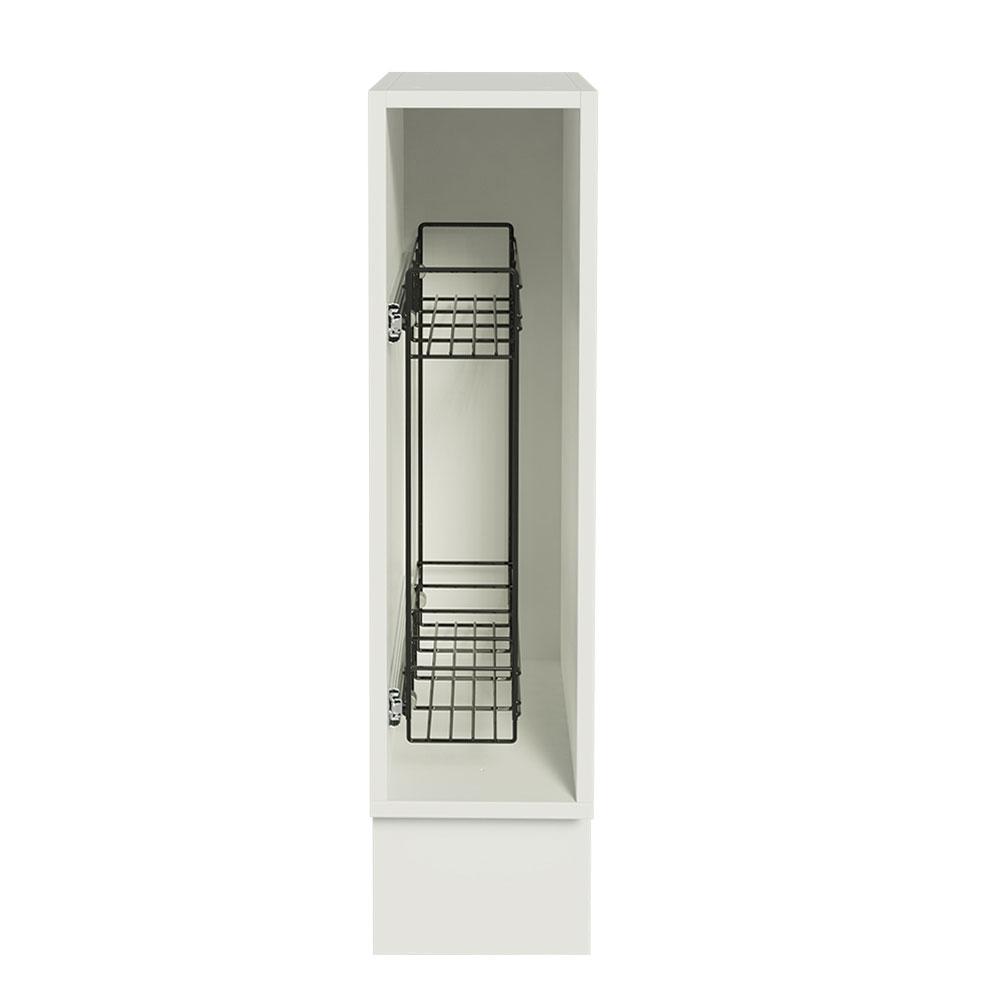 Balcão Porta-Temperos Madesa para Cozinha Lux, Glamy e Stella 20 x 60 cm (Sem Tampo) - Branco