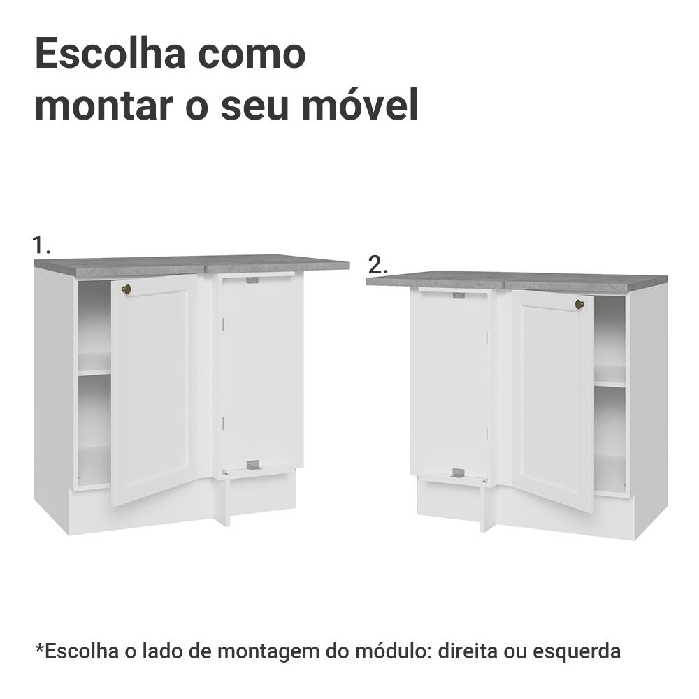 Balcão de Canto 1 Porta Branco Vik Madesa