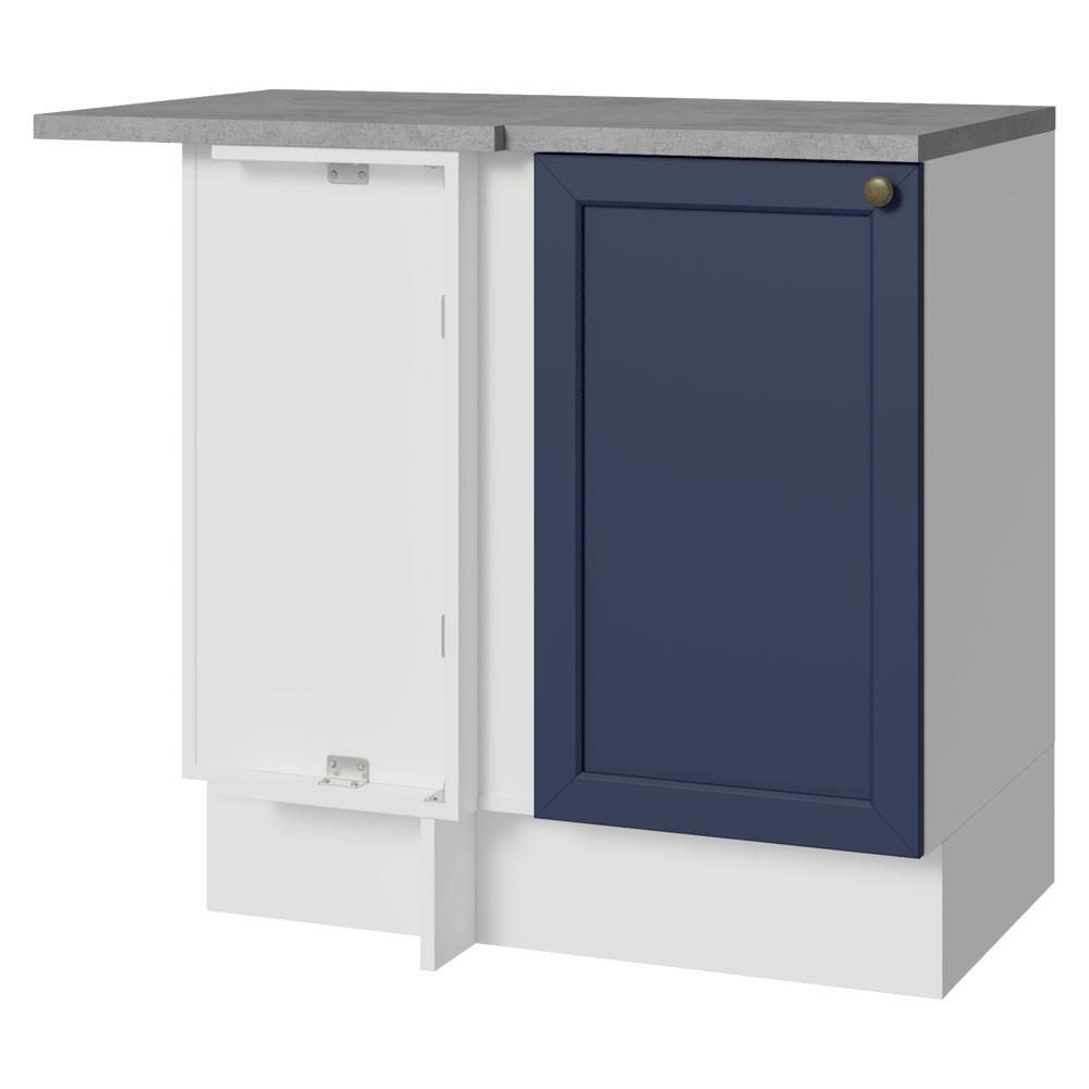 Balcão de Canto 1 Porta Branco/Azul Vik Madesa