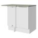 Balcão de Canto 1 Porta Branco/Branco Veludo Lux Madesa