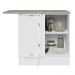 Balcão de Canto 1 Porta Branco/Branco Veludo Lux Madesa