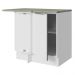 Balcão de Canto 1 Porta Branco/Branco Veludo Lux Madesa