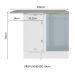 Balcão de Canto 1 Porta Branco/Cinza Lux Madesa