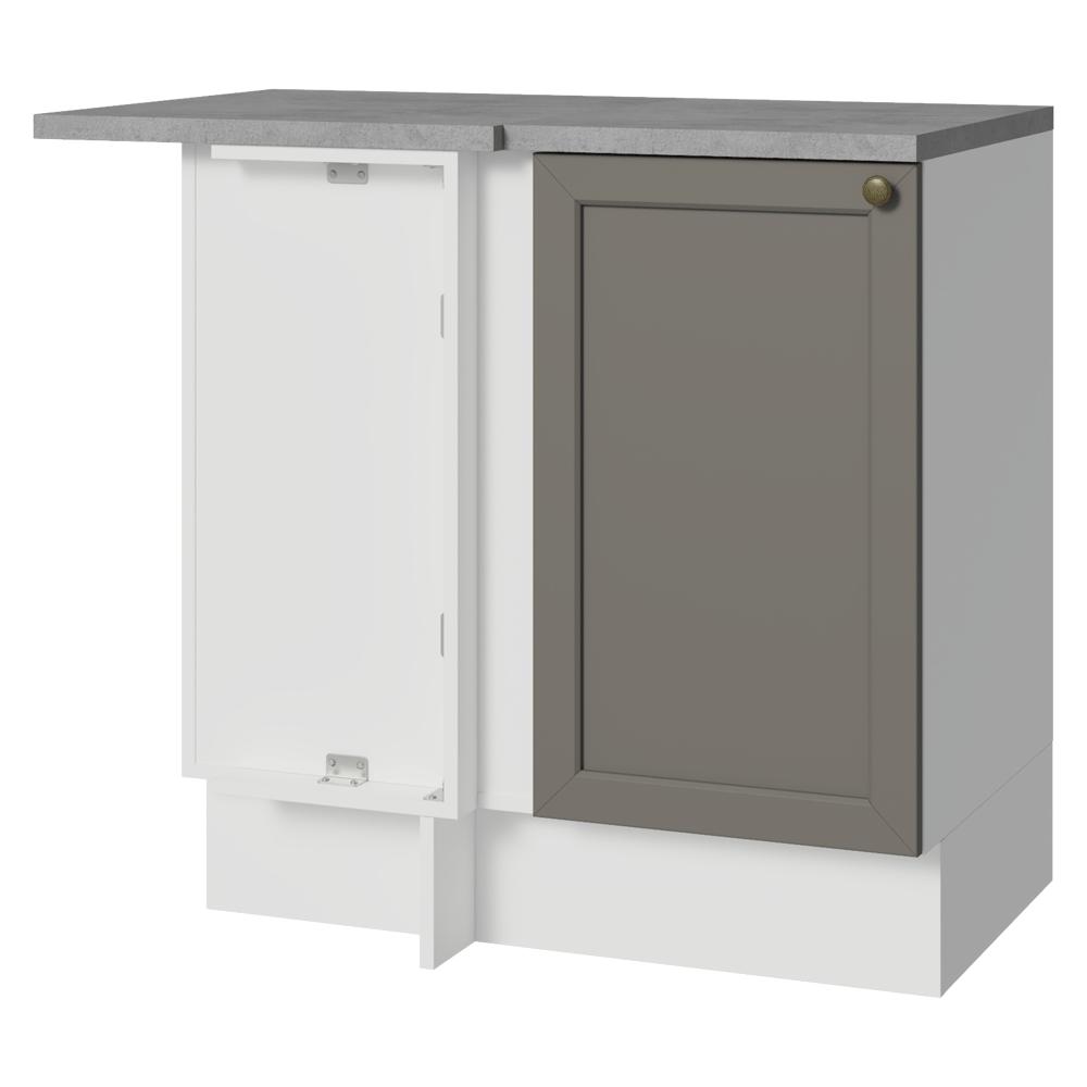 Balcão de Canto 1 Porta Branco/Cinza Vik Madesa