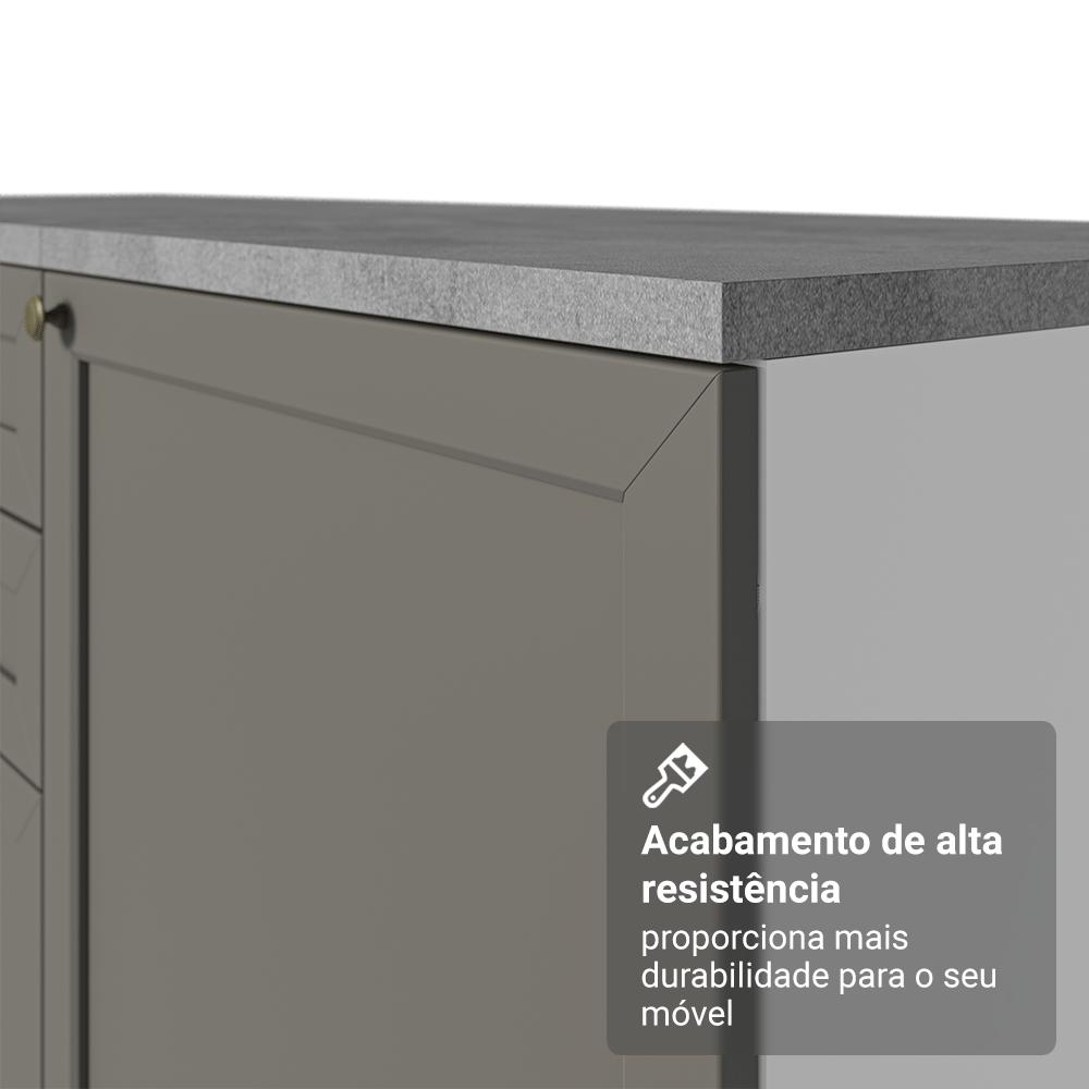 Balcão de Canto 1 Porta Branco/Cinza Vik Madesa