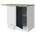 Balcão de Canto 1 Porta Branco/Preto Lux Madesa