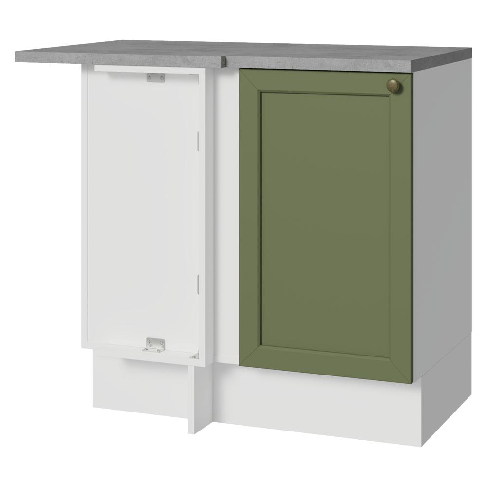 Balcão de Canto 1 Porta Branco/Verde Vik Madesa