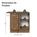 Balcão de Canto 1 Porta Rustic/Branco Vik Madesa