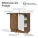 Balcão de Canto 1 Porta Rustic/Branco Vik Madesa