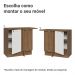 Balcão de Canto 1 Porta Rustic/Branco Vik Madesa
