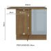 Balcão de Canto 1 Porta Rustic/Cinza Lux Madesa