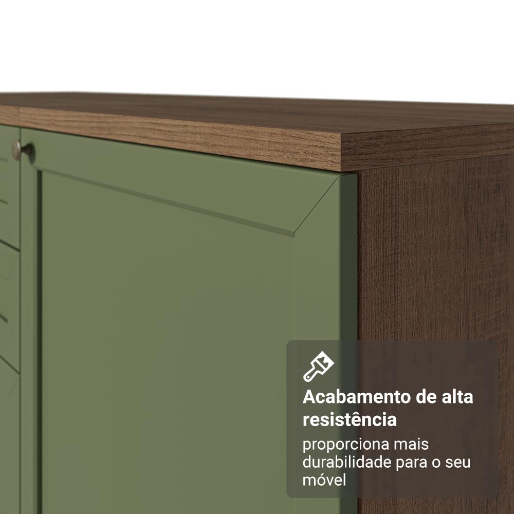 Balcão de Canto 1 Porta Rustic/Verde Vik Madesa