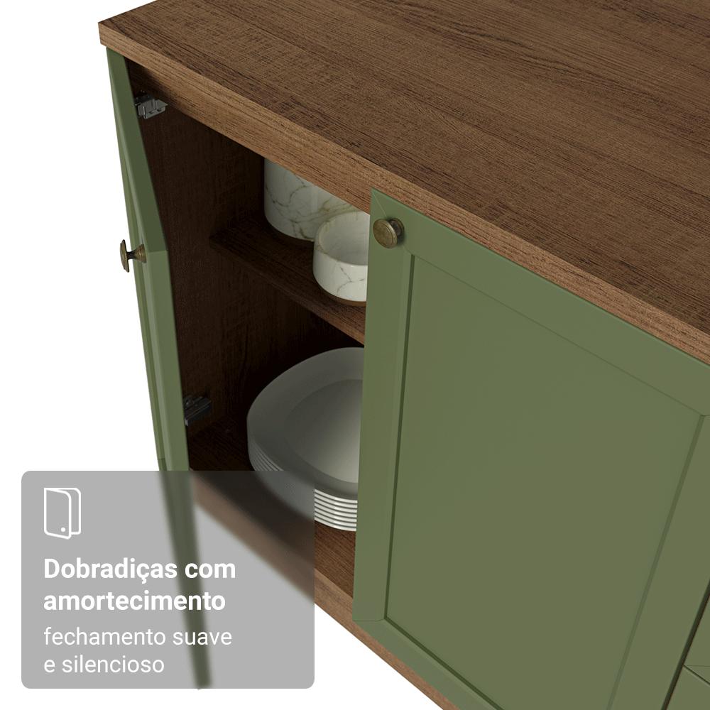 Balcão de Canto 1 Porta Rustic/Verde Vik Madesa
