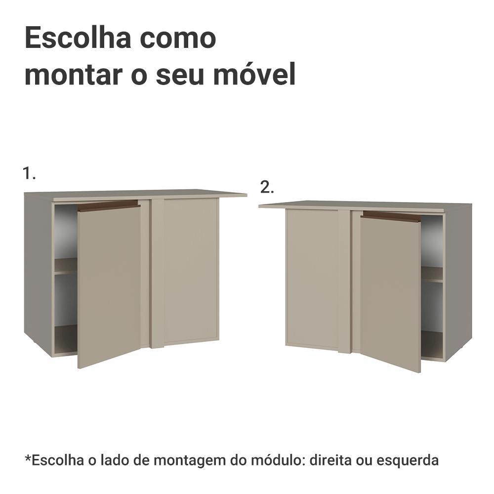 Balcão de Canto 1 Porta Suspenso Crema Nice Madesa