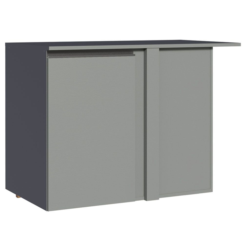 Balcão de Canto Armário de Cozinha 1 Porta Suspenso Cinza Nice Madesa