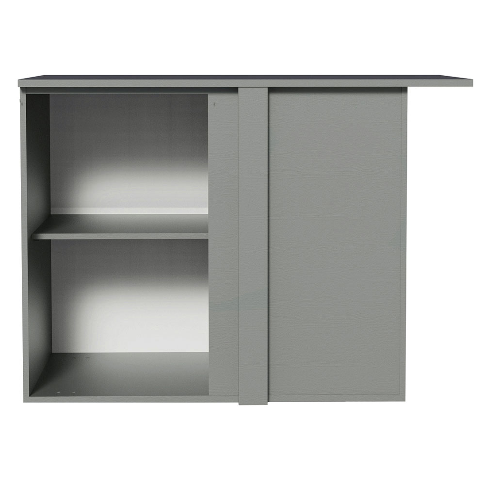 Balcão de Canto Armário de Cozinha 1 Porta Suspenso Cinza Nice Madesa