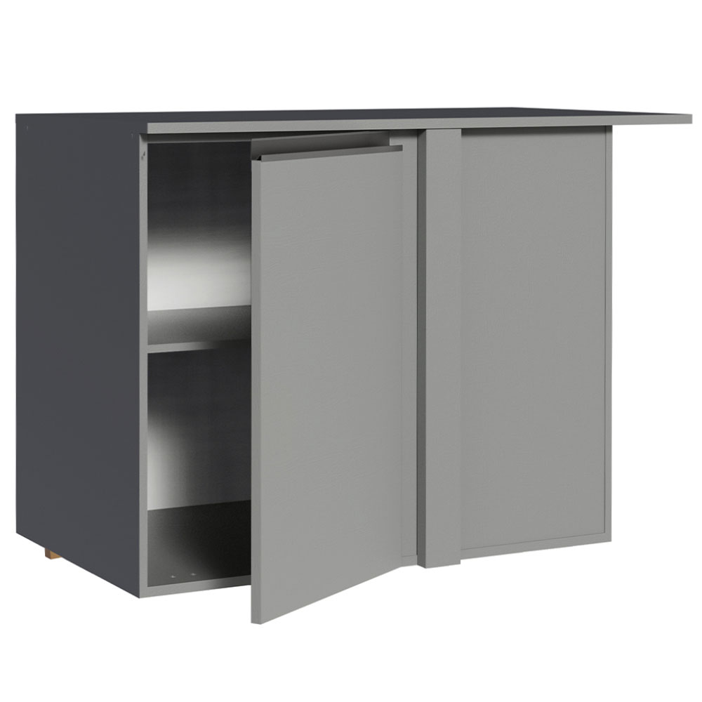 Balcão de Canto Armário de Cozinha 1 Porta Suspenso Cinza Nice Madesa