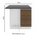 Balcão de Canto Armário de Cozinha 100% MDF 1 Porta Branco/Rustic Acordes Madesa