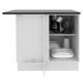 Balcão de Canto Armário de Cozinha 100% MDF 1 Porta Branco/Rustic Acordes Madesa