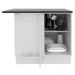 Balcão de Canto Armário de Cozinha 100% MDF Porta Branco Brilhante Acordes Madesa
