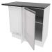 Balcão de Canto Armário de Cozinha 100% MDF Porta Branco Brilhante Acordes Madesa