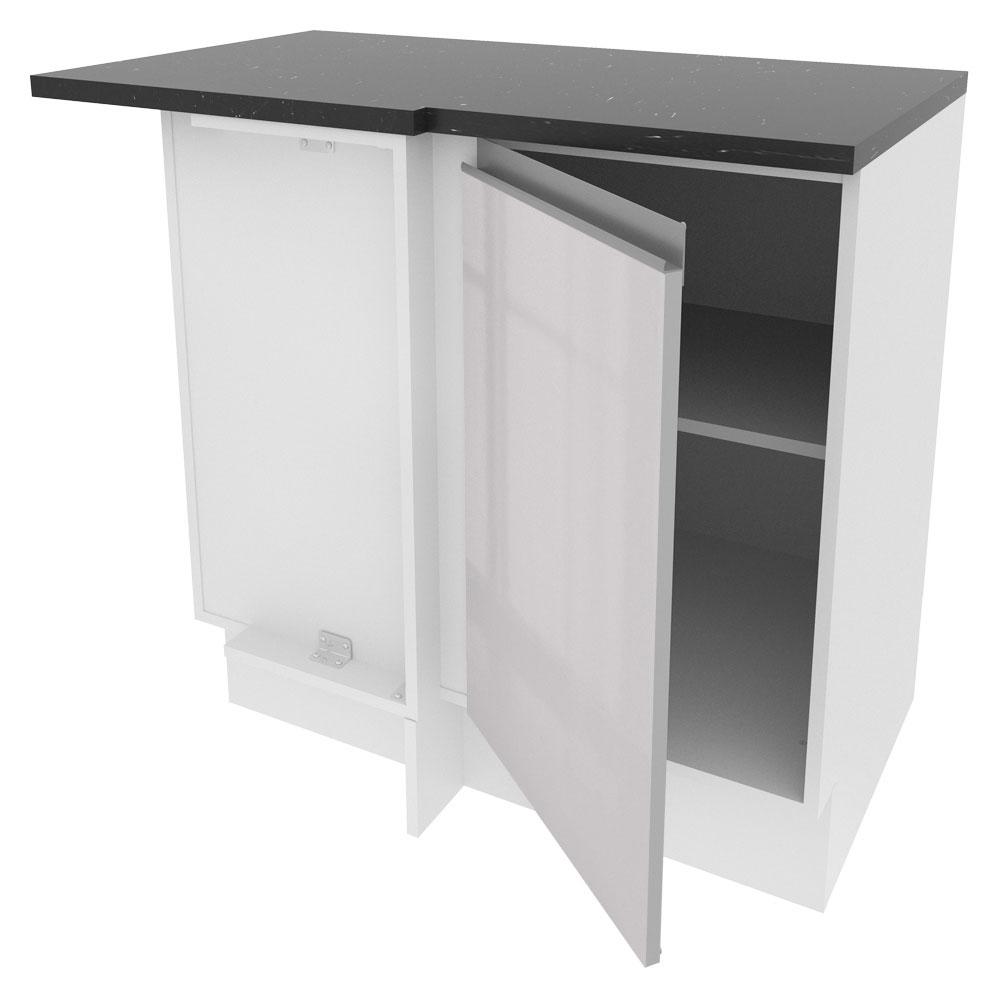 Balcão de Canto Armário de Cozinha 100% MDF Porta Branco Brilhante Acordes Madesa