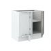 Balcão de Canto Madesa Lux 1 Porta - Branco/Cinza