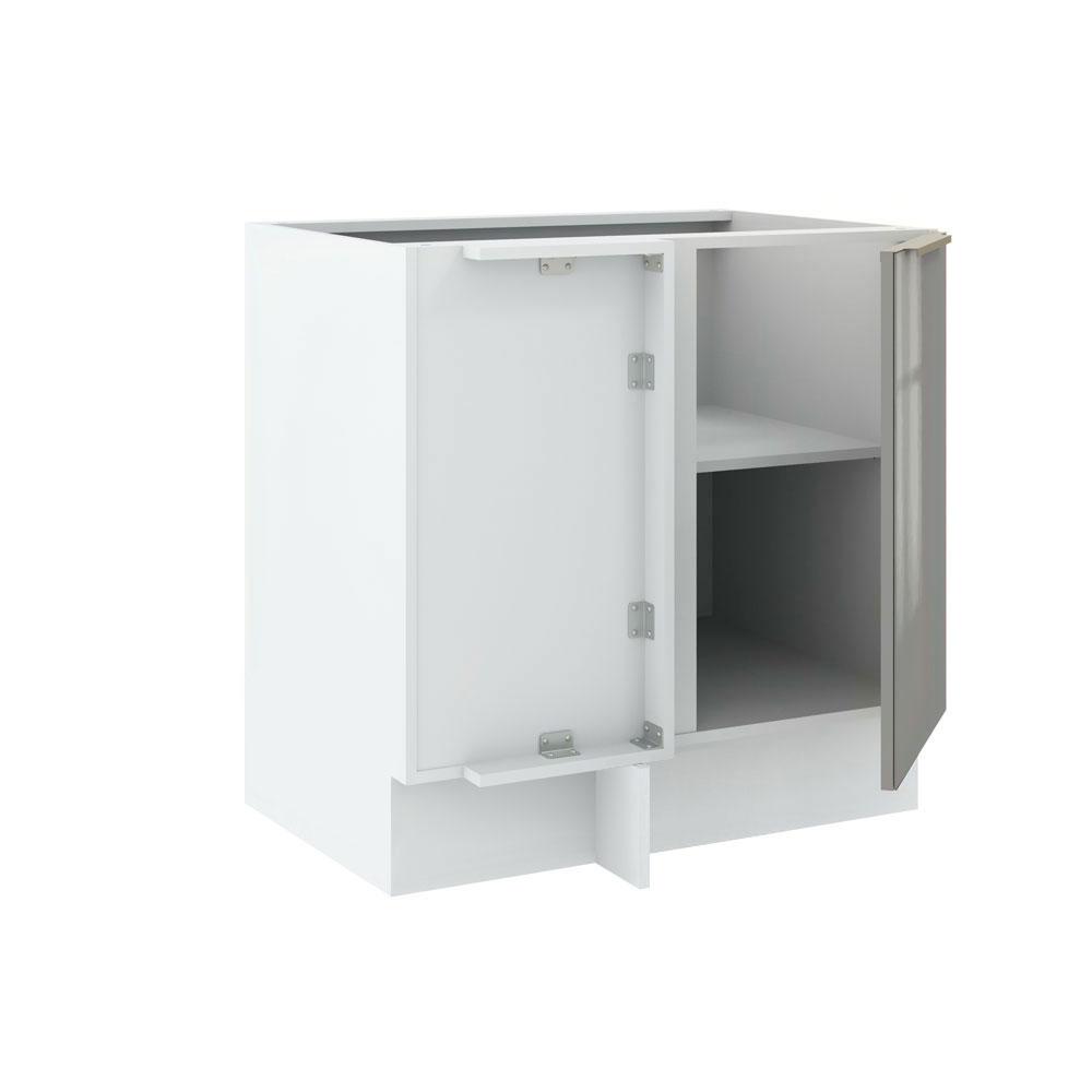 Balcão de Canto Madesa Lux 1 Porta - Branco/Cinza
