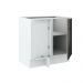 Balcão de Canto Madesa Lux 1 Porta - Branco/Preto