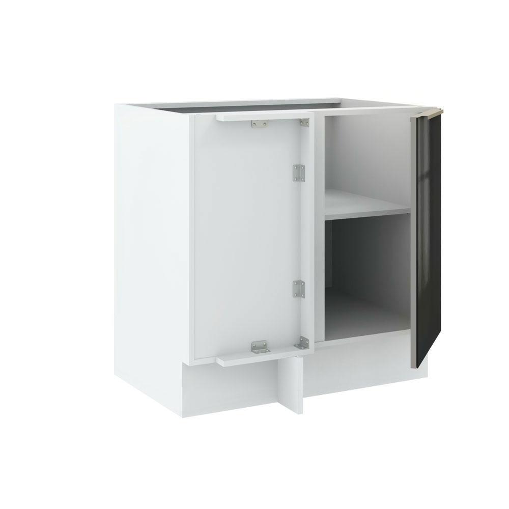 Balcão de Canto Madesa Lux 1 Porta - Branco/Preto