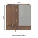 Balcão de Canto Madesa Lux 1 Porta - Rustic/Cinza