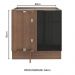 Balcão de Canto Madesa Lux 1 Porta - Rustic/Preto