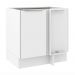 Balcão de Canto Madesa Lux 1 Porta (Sem Tampo) - Branco/Branco Veludo