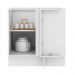 Balcão de Canto Madesa Lux 1 Porta (Sem Tampo) - Branco/Branco Veludo