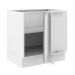 Balcão de Canto Madesa Lux 1 Porta (Sem Tampo) - Branco/Branco Veludo