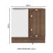 Balcão de Canto Madesa Lux 1 Porta (Sem Tampo) - Rustic/Branco Veludo